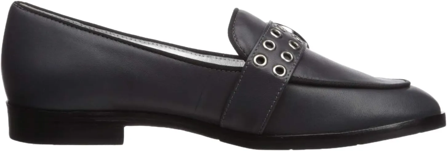 Marc Joseph New York Women's Leather Buckle Loafer with Grommet Detail