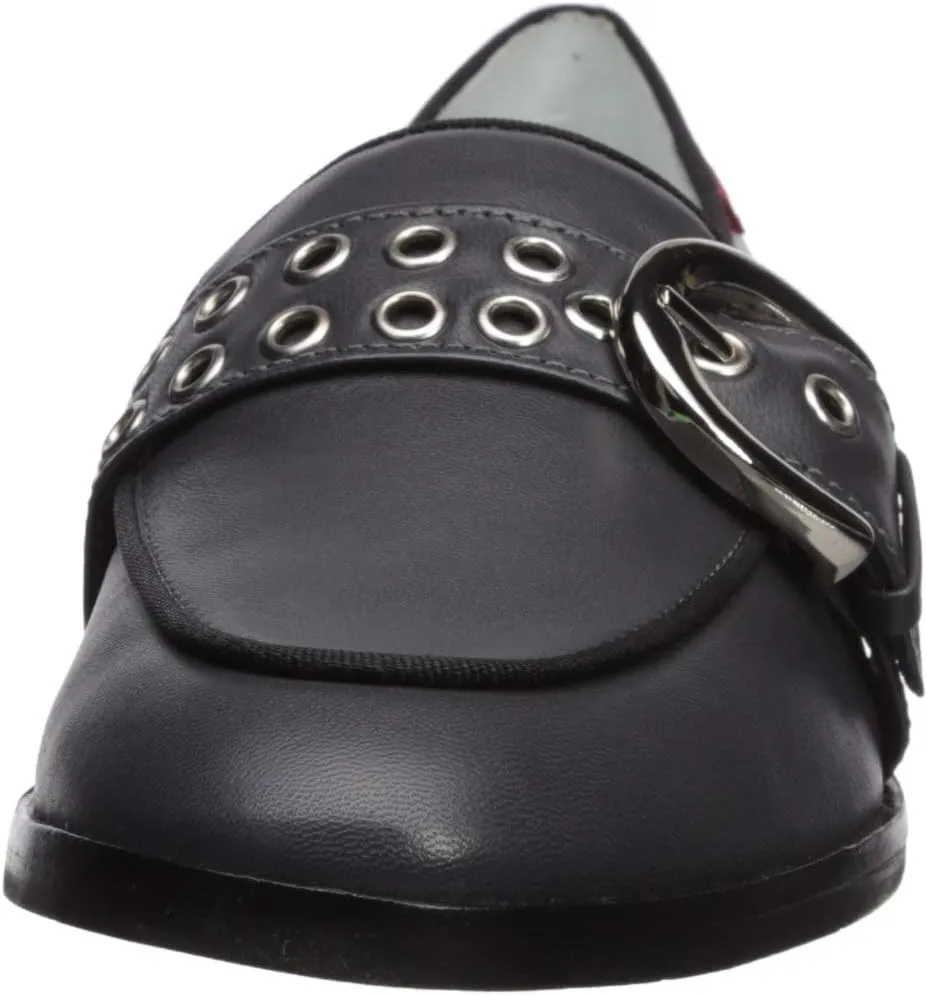 Marc Joseph New York Women's Leather Buckle Loafer with Grommet Detail