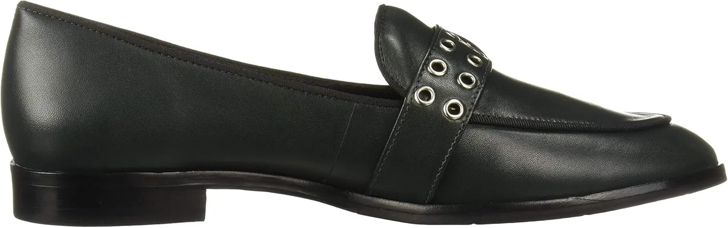 Marc Joseph New York Women's Leather Buckle Loafer with Grommet Detail