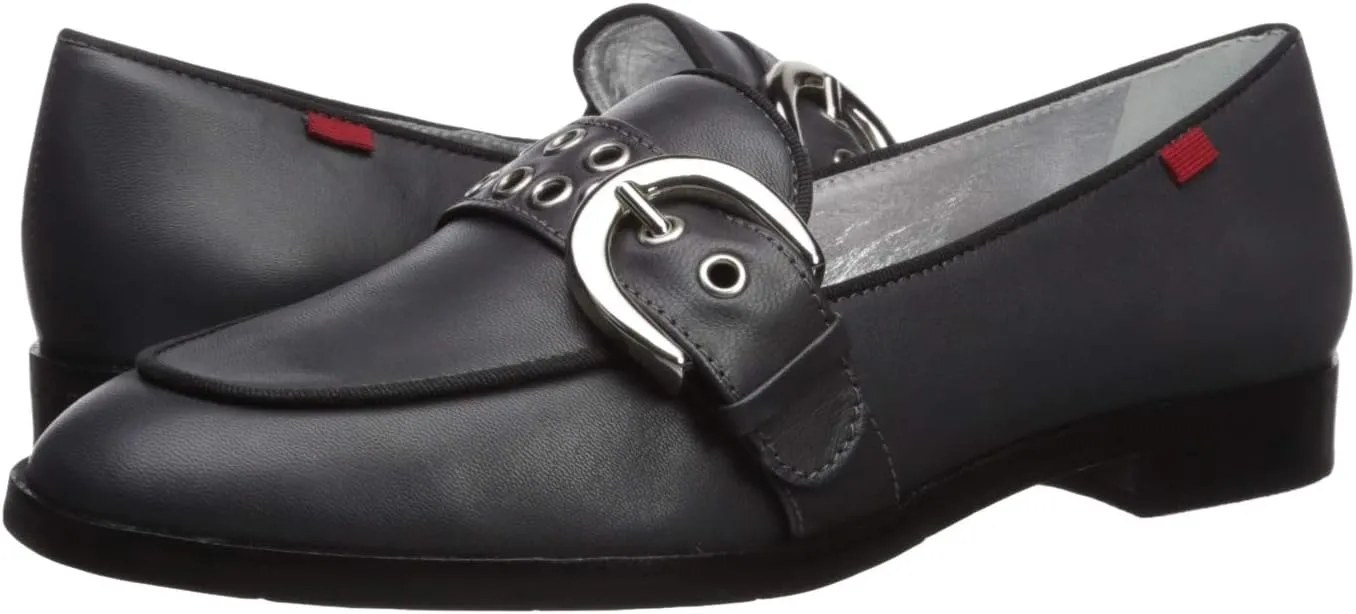 Marc Joseph New York Women's Leather Buckle Loafer with Grommet Detail