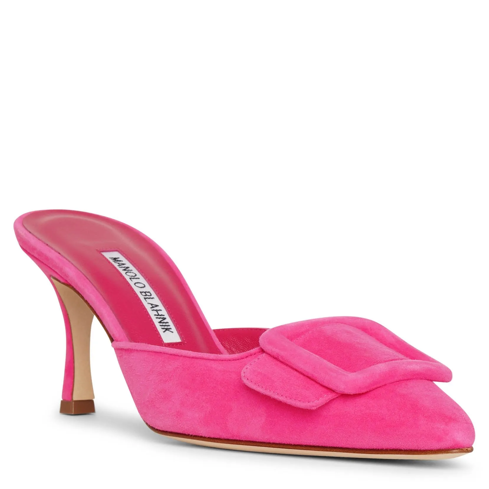 Maysale 70 pink suede mules