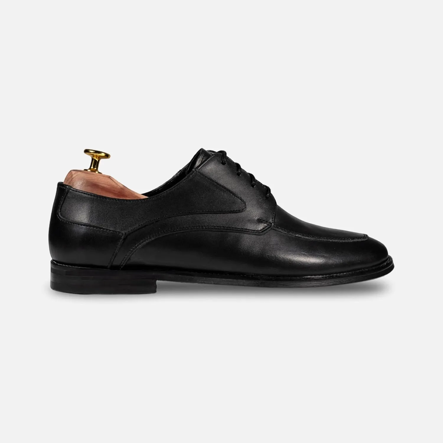 Men's Black Leather Derby Shoes – Handmade Premium Formal Dress Shoes – Comfortable & Durable for Office or Events