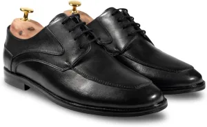 Men's Black Leather Derby Shoes – Handmade Premium Formal Dress Shoes – Comfortable & Durable for Office or Events