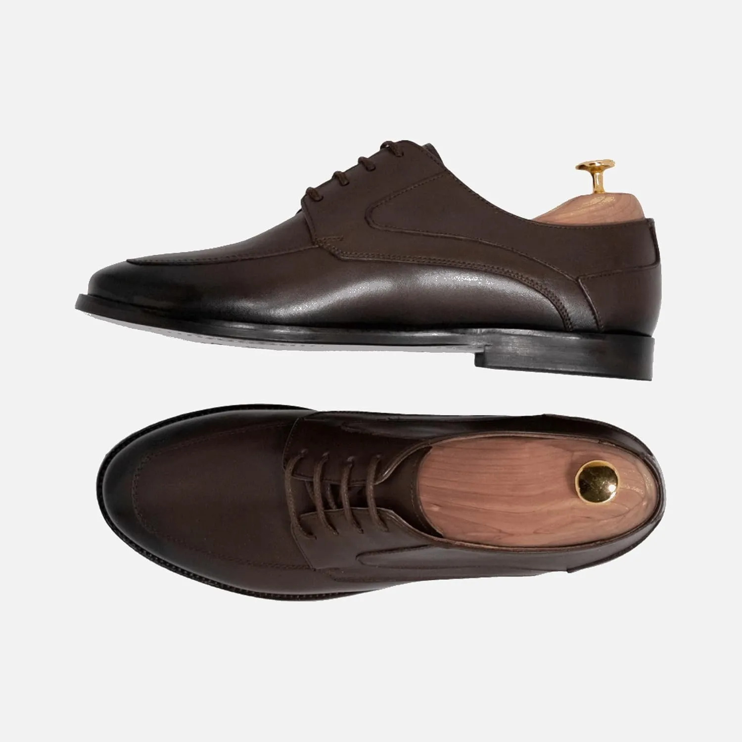 Men's Black Leather Derby Shoes – Handmade Premium Formal Dress Shoes – Comfortable & Durable for Office or Events