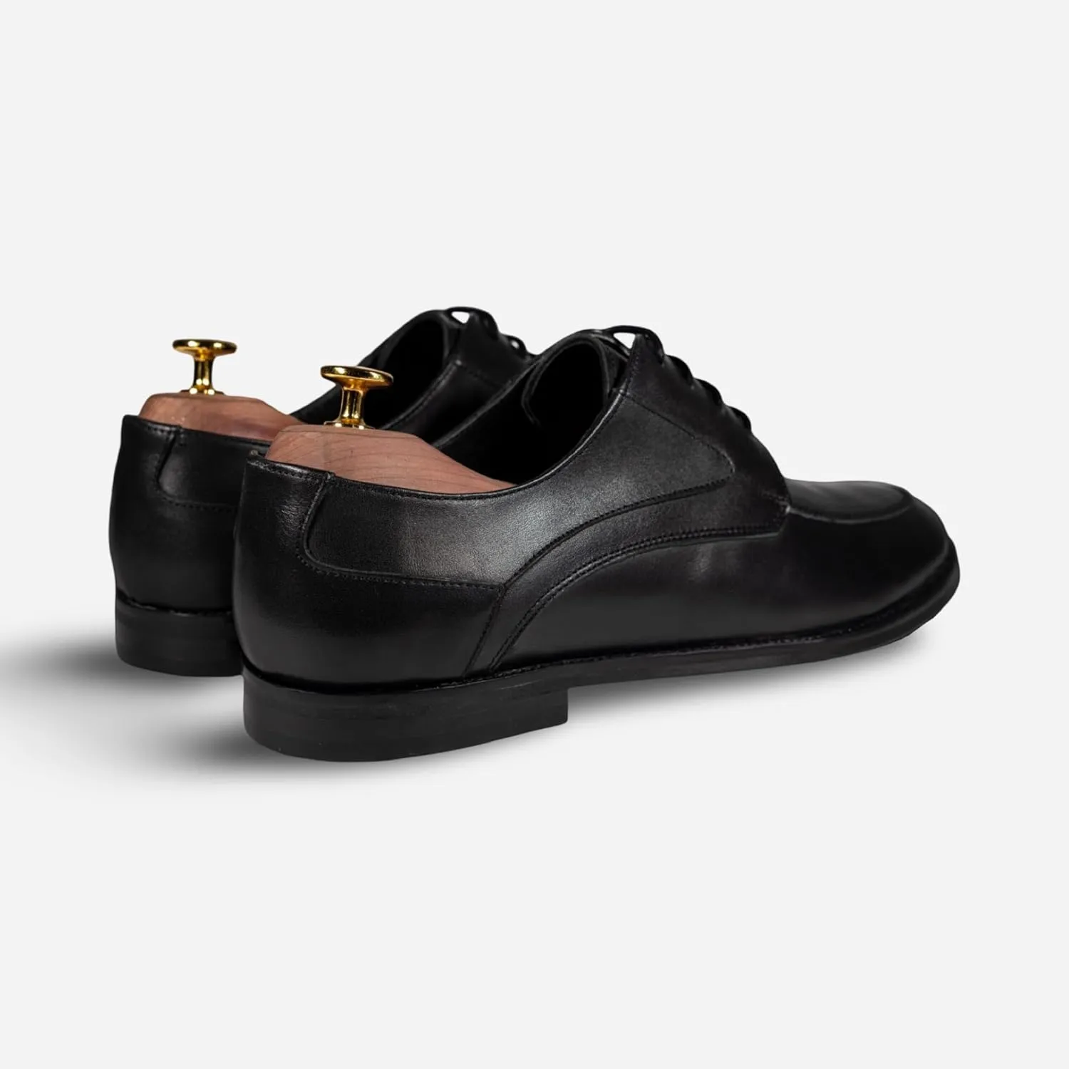 Men's Black Leather Derby Shoes – Handmade Premium Formal Dress Shoes – Comfortable & Durable for Office or Events
