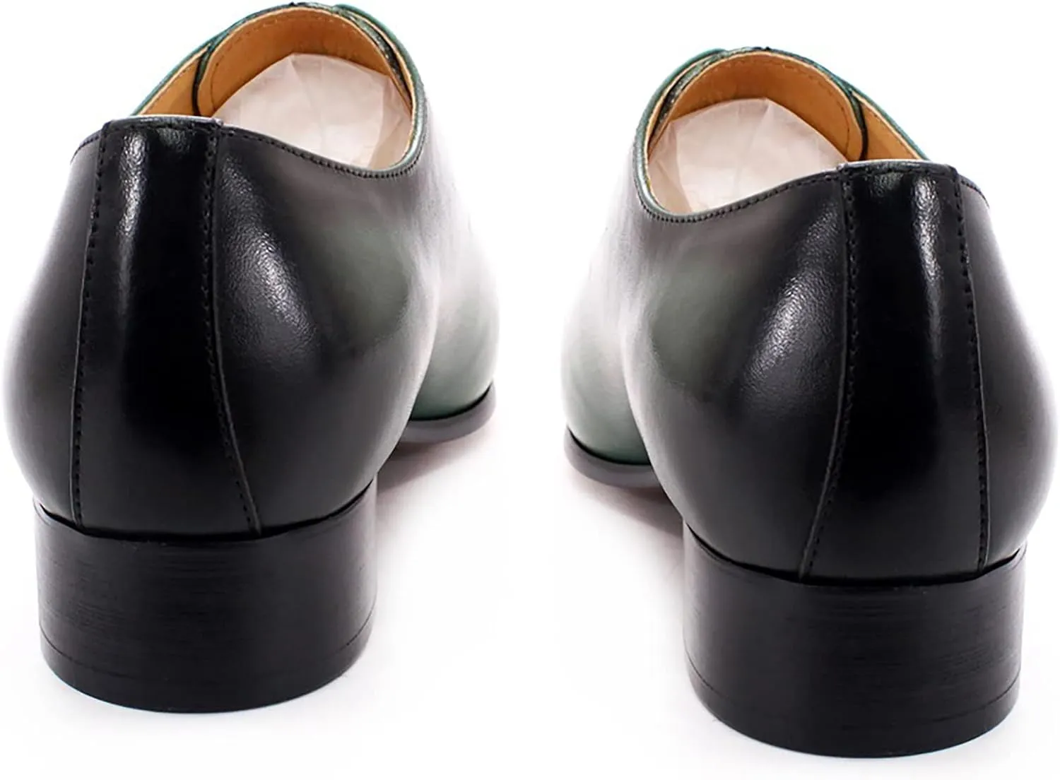 Mens Brown and Green Leather Uniform Shoes Dress Formal Lace Up Derby Shoe Classic Work Oxfords Office Wedding,Brown-42