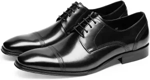 Men's Business Formal Oxford Shoes Classic Lace-Up Leather Footwear Derby Shoes for Men