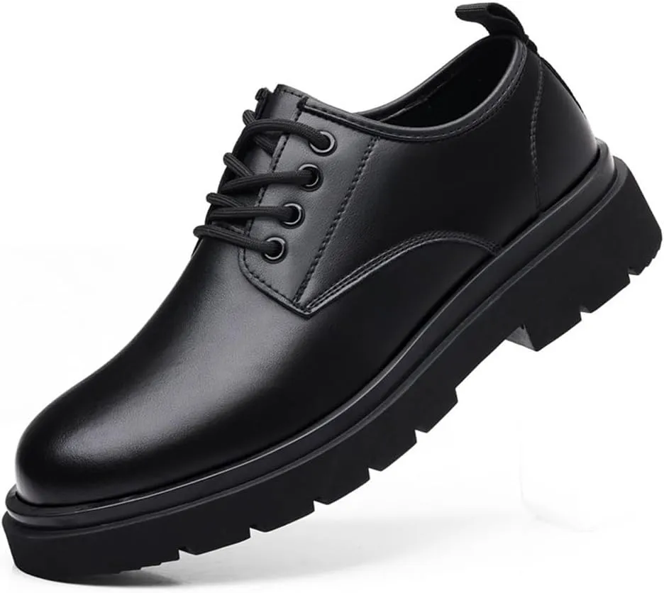 Mens Casual Dress Shoes British Style Oxford Shoes Wedding Groom Shoes Low Top Derby Shoes Fashion Leather Shoes Round Toe Shoes Perforated Youth Trendy Shoes(8)