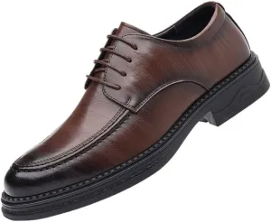 Mens Casual Leather Derby Shoes Men's Classic Business Dress Shoes Fashion Lace Up Low Oxfords Shoes for Men