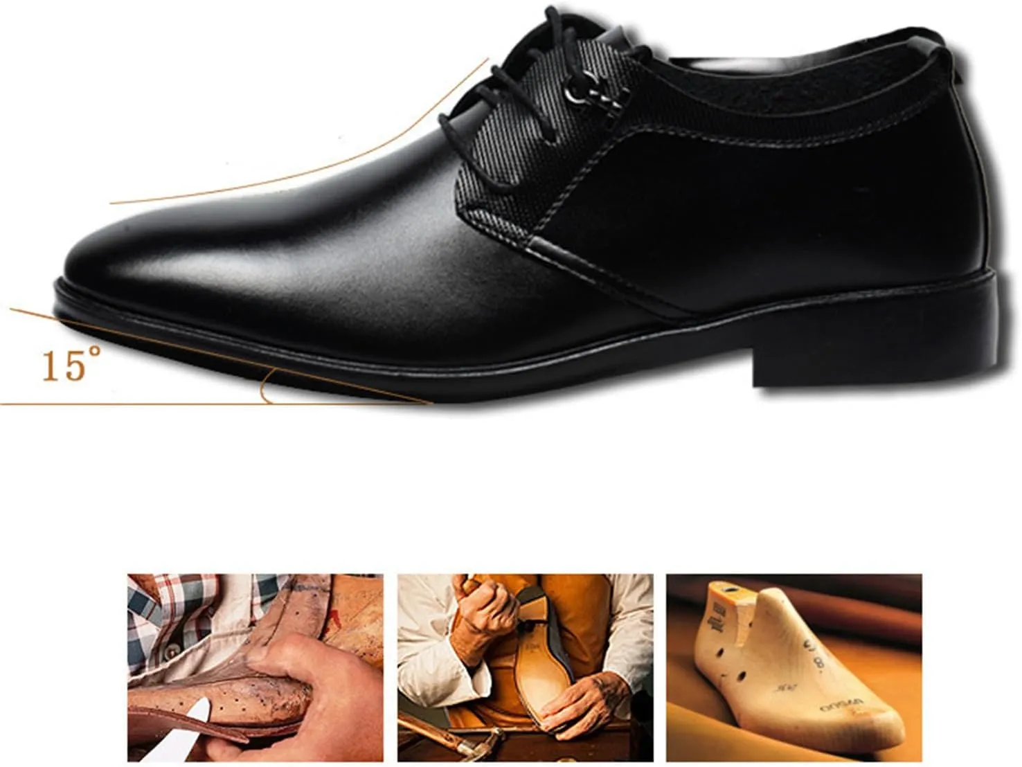 Men's Classic Modern Formal Business Oxford Shoes Lace Up Derbys Comfortable Dress Shoes