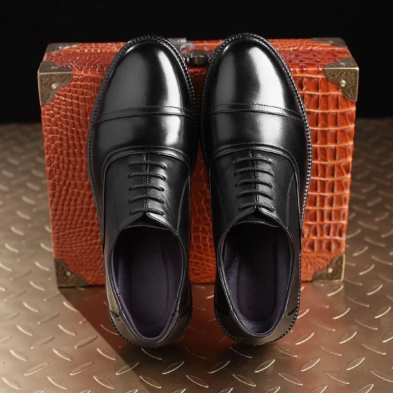 Men's Classic Oxford Pointed-Toe Dress Shoes Soft Leather Lace Up Formal Business Derby Shoes
