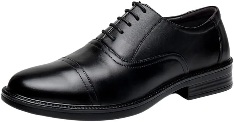 Men's Classic Oxford Pointed-Toe Dress Shoes Soft Leather Lace Up Formal Business Derby Shoes