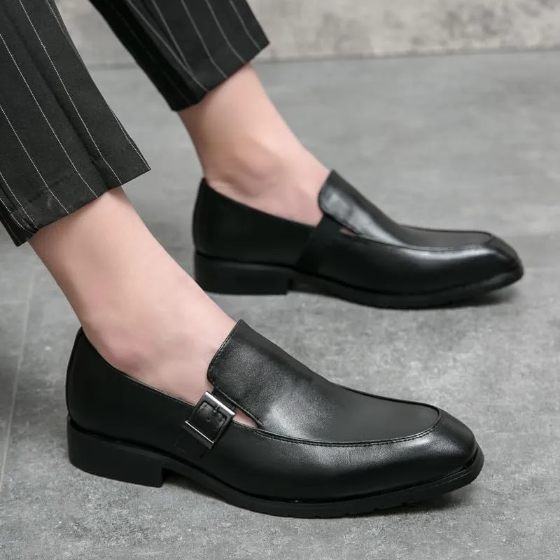Men's Classic Oxfords Shoes Mens Casual Formal Business Leather Dress Shoes Slip On Pointed Toe Derby Shoes for Men