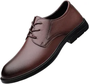Mens Comfort Hand Stitched Genuine Leather Oxfords Shoes Men Fashion Classic Lace Up Business Formal Derby Shoes