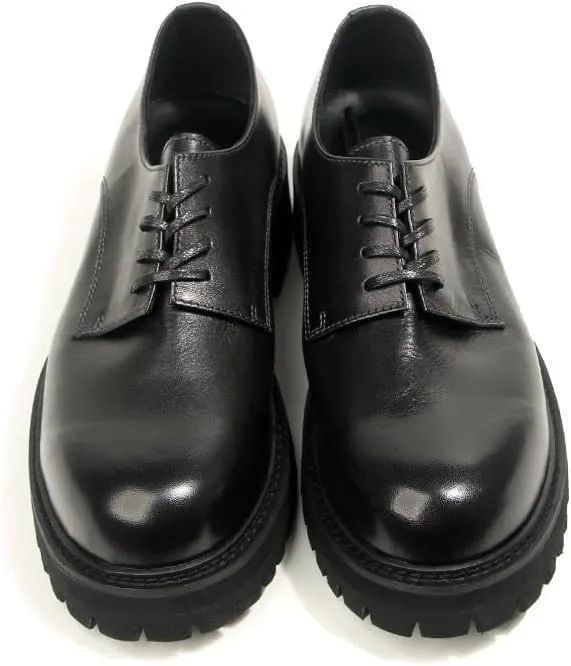 Men's Derby Dress Shoes Breathable and Comfortable Casual Thick-Soled Shoes Lightweight Men's Round Toe Leather Upper Versatile Wear Low Top Shoes(D,10.5)