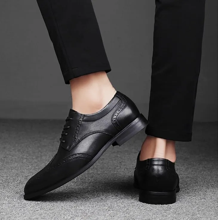 Mens Derby Shoes Footwear Pointed Toe Mens Classic Formal Oxford Lace Up Wedding Pointed Toe Dress Shoes Non Slip Casual Business Work Formal Shoes(Black,10)