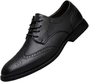 Mens Derby Shoes Footwear Pointed Toe Mens Classic Formal Oxford Lace Up Wedding Pointed Toe Dress Shoes Non Slip Casual Business Work Formal Shoes(Black,10)