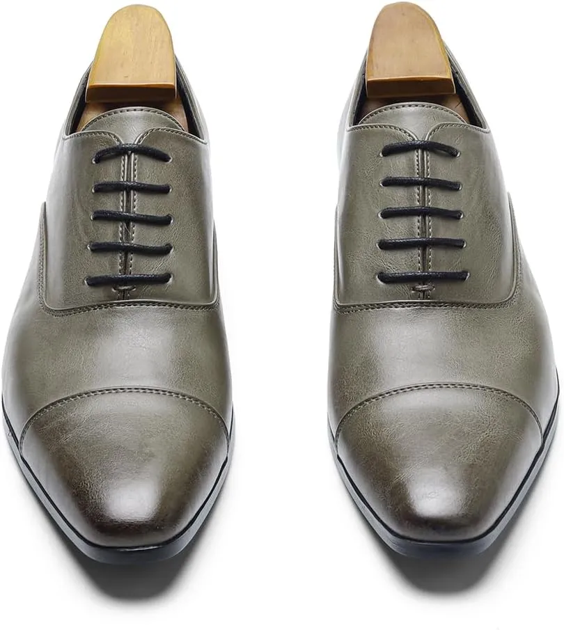 Men’s Dress Oxford Formal Shoes Men's Wingtip Dress Shoes Leather Lace Up Non Slip Business Derby Shoes for Men
