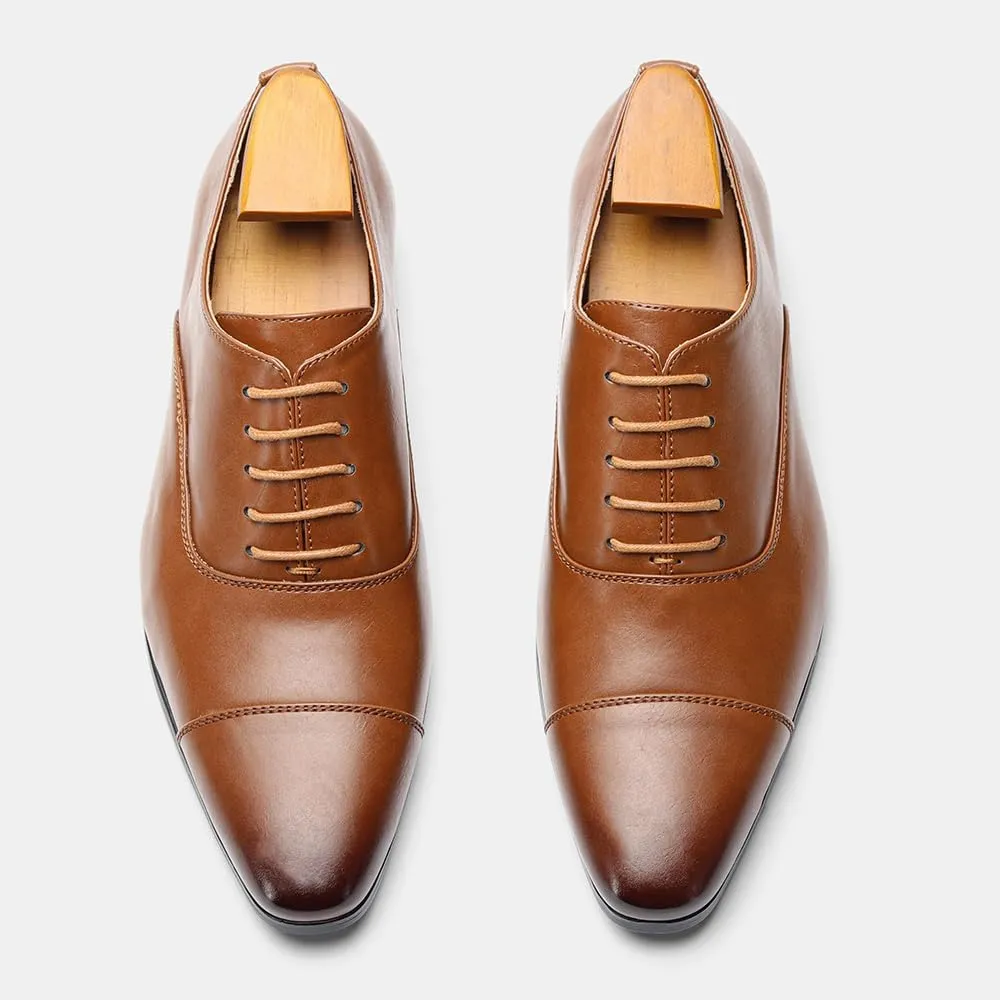 Men’s Dress Oxford Formal Shoes Men's Wingtip Dress Shoes Leather Lace Up Non Slip Business Derby Shoes for Men