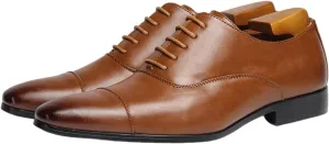 Men’s Dress Oxford Formal Shoes Men's Wingtip Dress Shoes Leather Lace Up Non Slip Business Derby Shoes for Men
