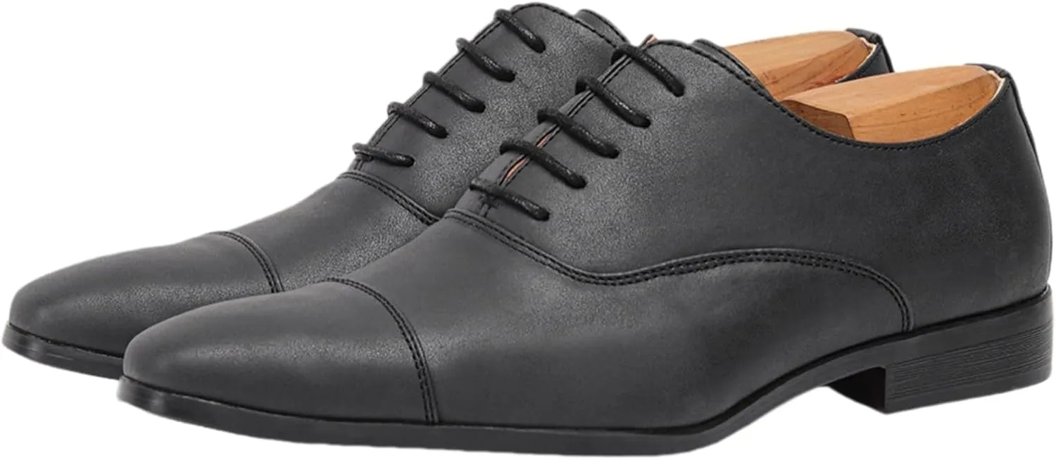 Men’s Dress Oxford Formal Shoes Men's Wingtip Dress Shoes Leather Lace Up Non Slip Business Derby Shoes for Men