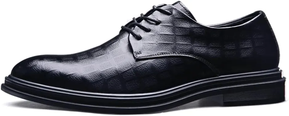 Men's Dress Shoes Formal Business Oxfords Classic Round Toe Lace Up Derby Shoes