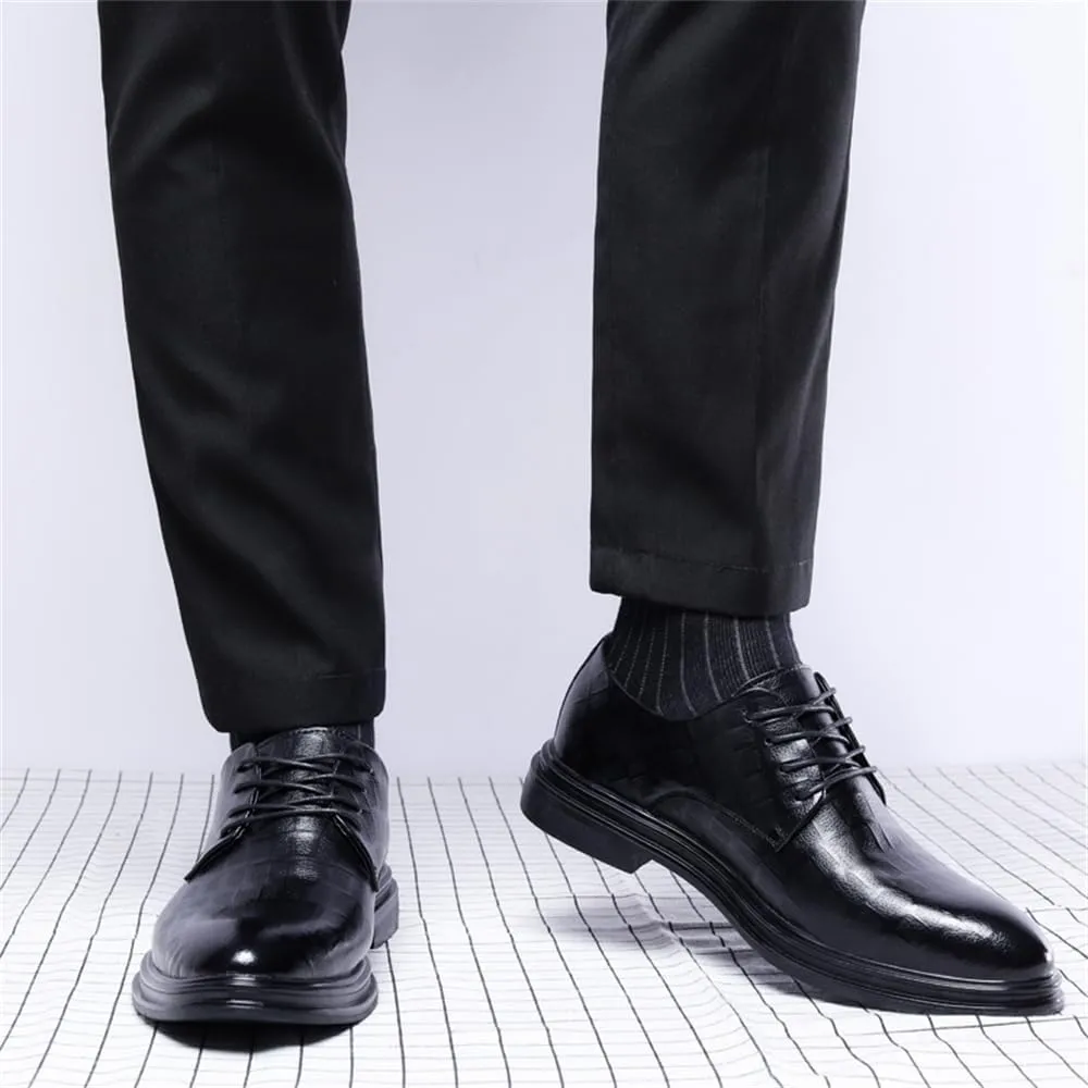 Men's Dress Shoes Formal Business Oxfords Classic Round Toe Lace Up Derby Shoes