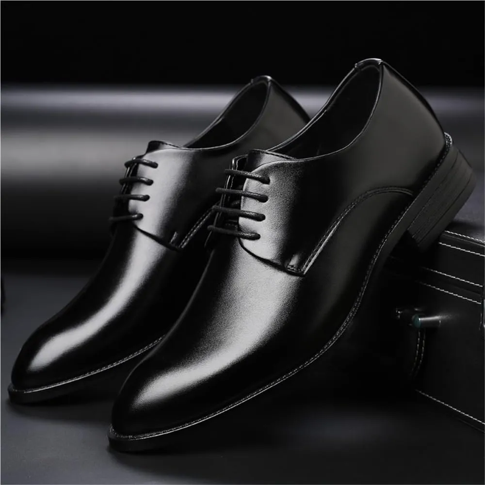 Mens Dress Shoes Leather Lace Up Business Casual Office Wedding Italian Style Fashion Shoes for Men Comfortable