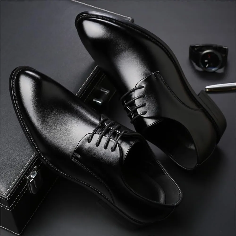 Mens Dress Shoes Leather Lace Up Business Casual Office Wedding Italian Style Fashion Shoes for Men Comfortable
