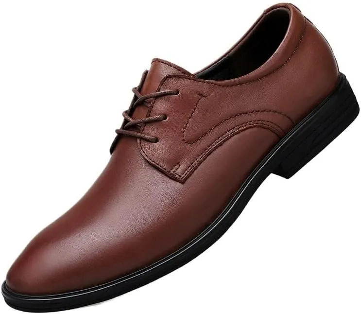 Men's Dress Shoes Mens Casual Business Formal Oxford Shoes Brogue Wingtip Retro Derby Shoes for Men(Brown,9)