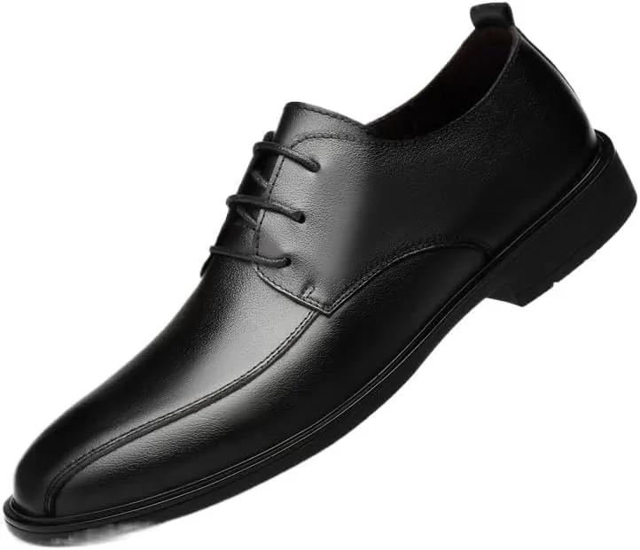 Men's Fashion Classic Pointed Toe Derby Shoes Retro Comfortable Business Non-Slip Softsole Walking Lace Up Oxford Shoes for Men