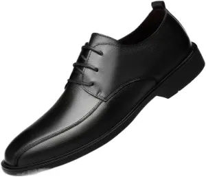 Men's Fashion Classic Pointed Toe Derby Shoes Retro Comfortable Business Non-Slip Softsole Walking Lace Up Oxford Shoes for Men