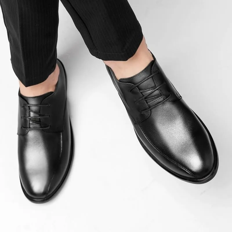 Men's Fashion Classic Pointed Toe Derby Shoes Retro Comfortable Business Non-Slip Softsole Walking Lace Up Oxford Shoes for Men