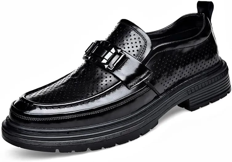 Men's Fashion Luxury Slip on Formal Business Oxford Shoes Breathable Leather Wingtip Brogue Shoes for Men