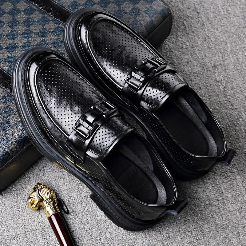 Men's Fashion Luxury Slip on Formal Business Oxford Shoes Breathable Leather Wingtip Brogue Shoes for Men