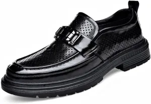 Men's Fashion Luxury Slip on Formal Business Oxford Shoes Breathable Leather Wingtip Brogue Shoes for Men