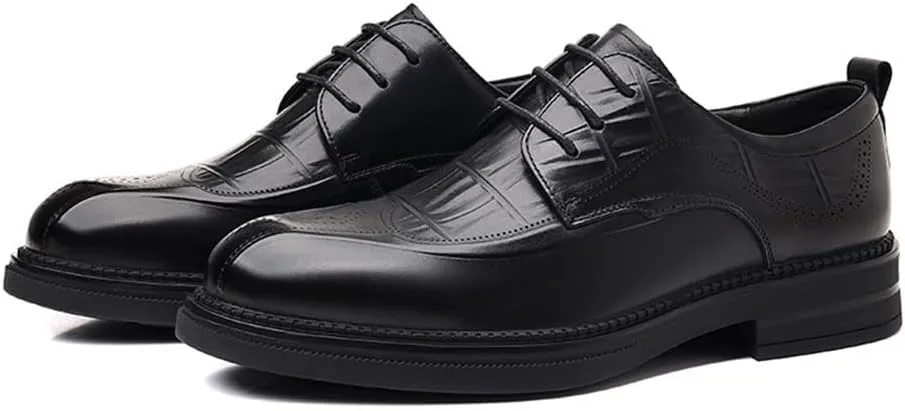 Mens Genuine Leather Derby Dress Shoes British Handcrafted Business Formal Lace Up Oxford Top Grain Shoes