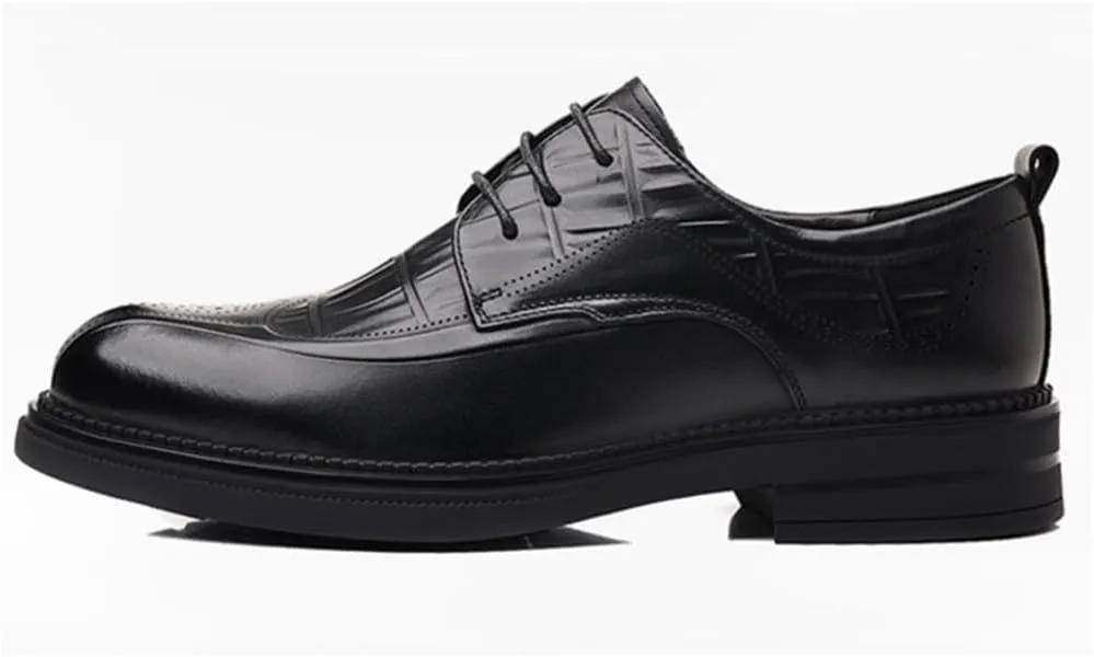 Mens Genuine Leather Derby Dress Shoes British Handcrafted Business Formal Lace Up Oxford Top Grain Shoes