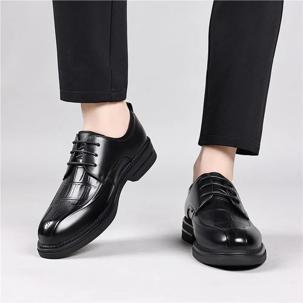 Mens Genuine Leather Derby Dress Shoes British Handcrafted Business Formal Lace Up Oxford Top Grain Shoes