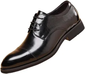 Men's Genuine Leather Low Oxford Casual Business Oxford Derby Leather Shoes
