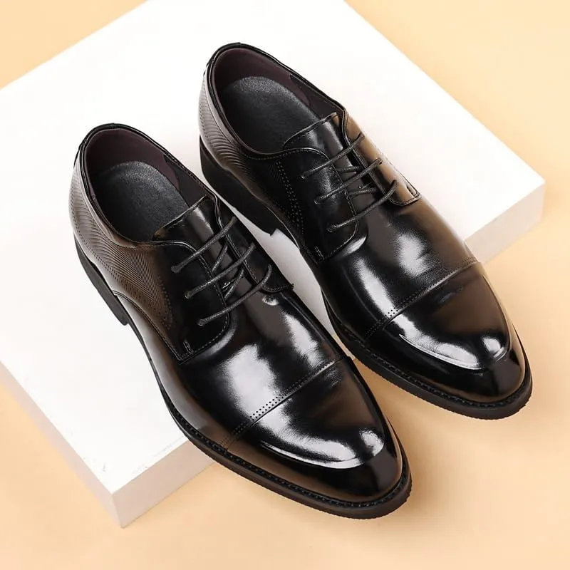 Men's Genuine Leather Low Oxford Casual Business Oxford Derby Leather Shoes