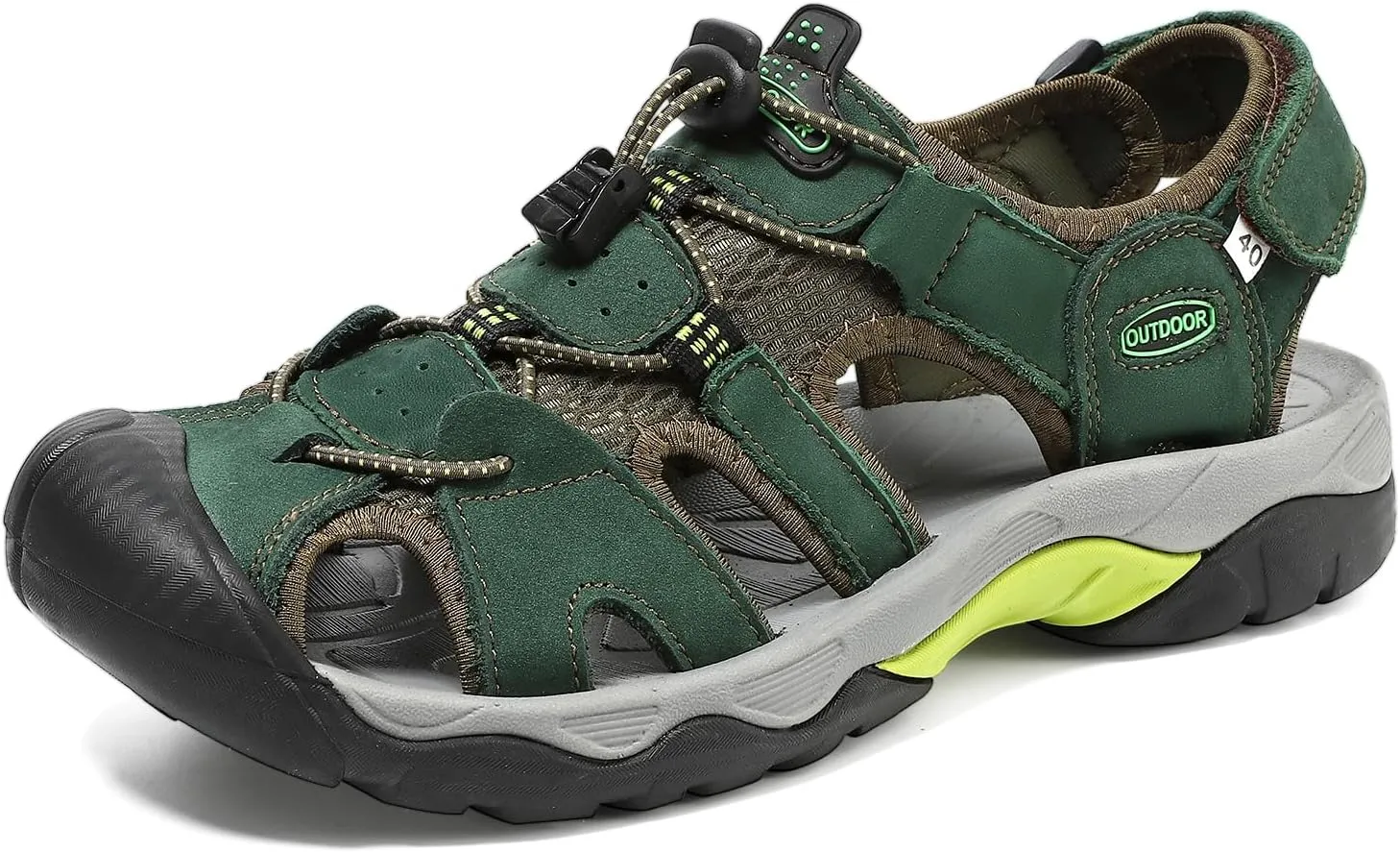 Men's Hiking Sandals Outdoor Sport Closed Toe Leather Walking Sandal Waterproof Non-Slip Casual Sandals Water Shoes