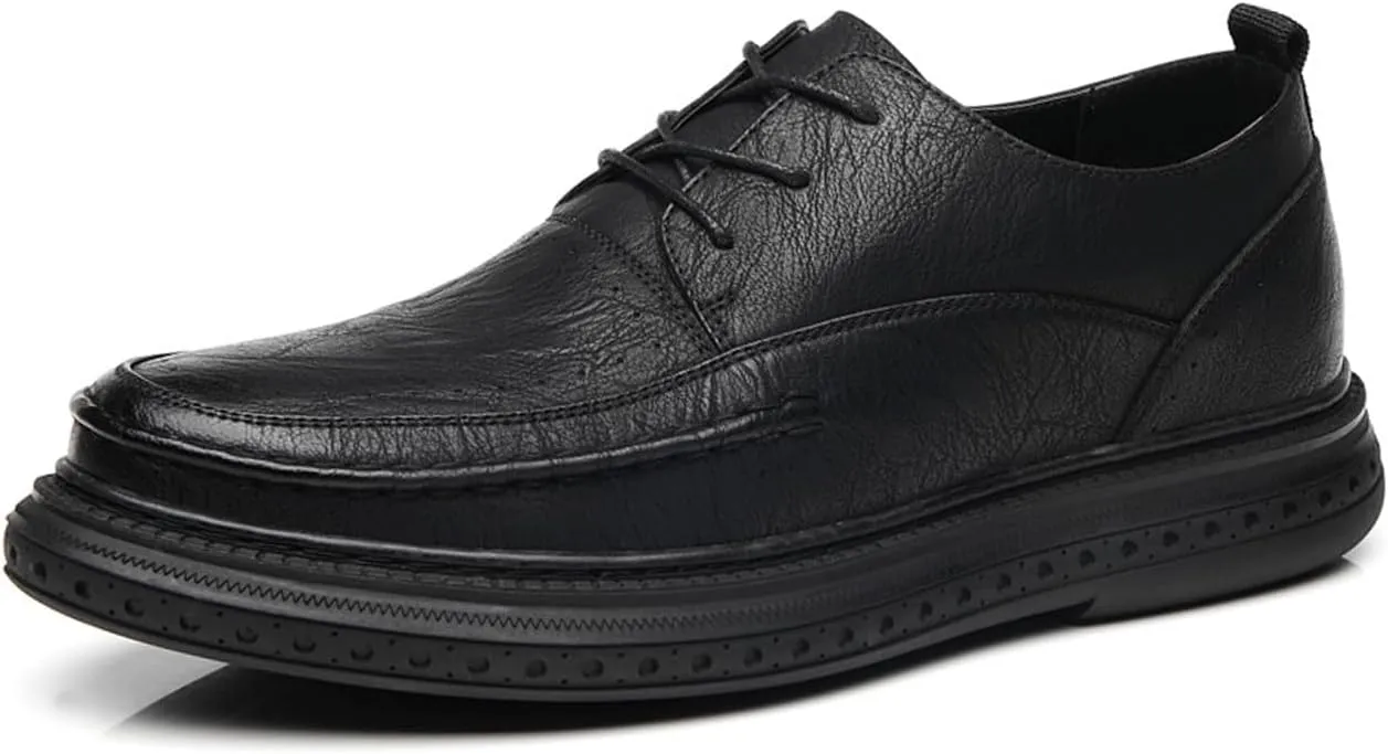 Men's Leather Casual Dress Shoes Oxfords Comfort Business Lace Up Slip On Fashion Dress Sneakers Formal Office Shoes Derby Sneakers