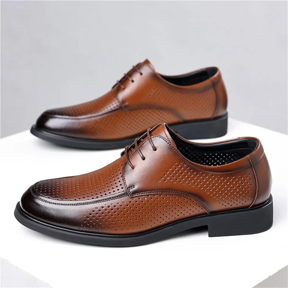 Men's Leather Shoes British Style Cowhide Soft Soled Comfortable Orthopedic Dress Shoes for Wedding Business and Casual Wear