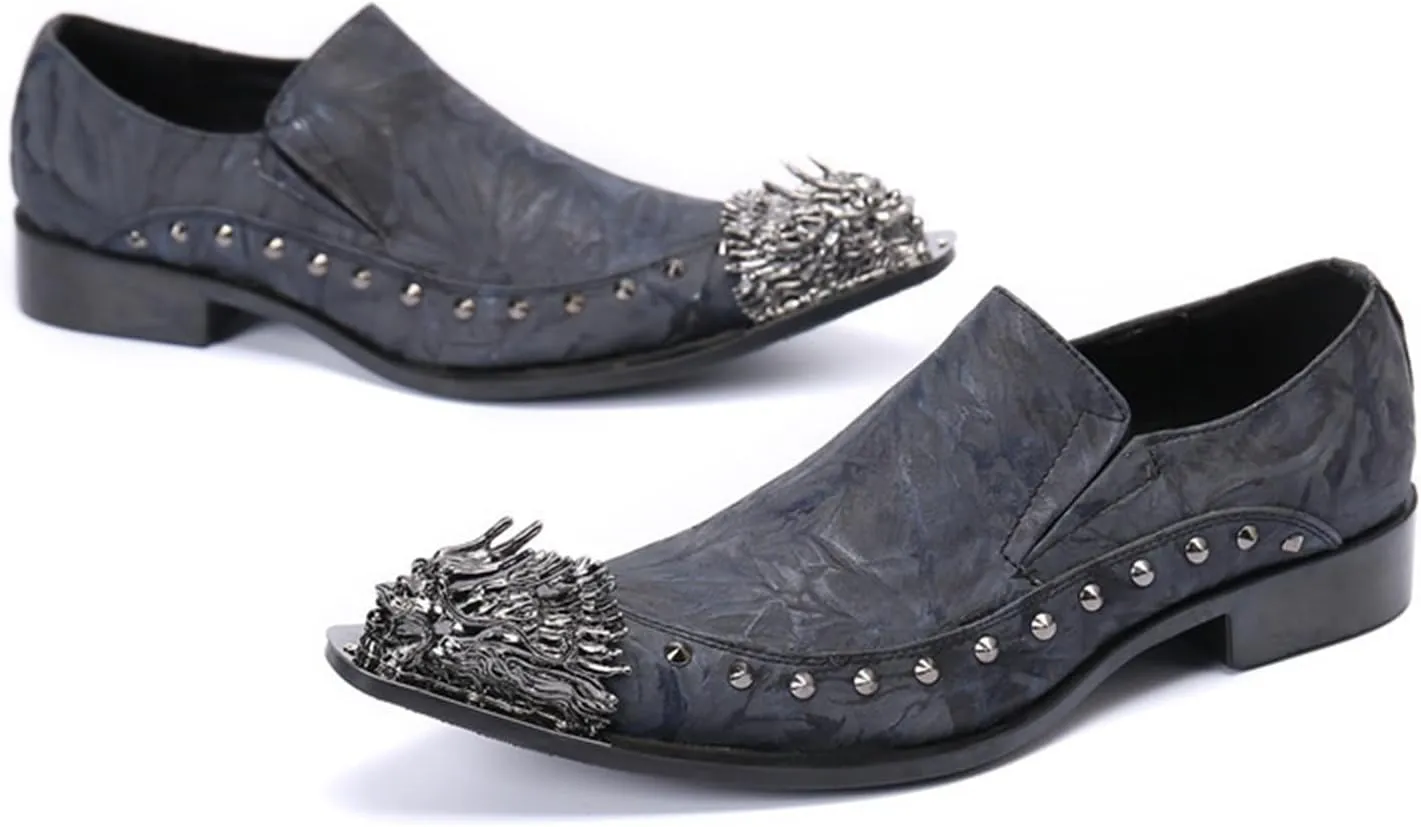 Men's Leather Shoes, Casual and Simple British Style Men's Dress Shoes, Wedding Party Banquet Host Nightclub Barber Stage Uniform Office Work Shoes