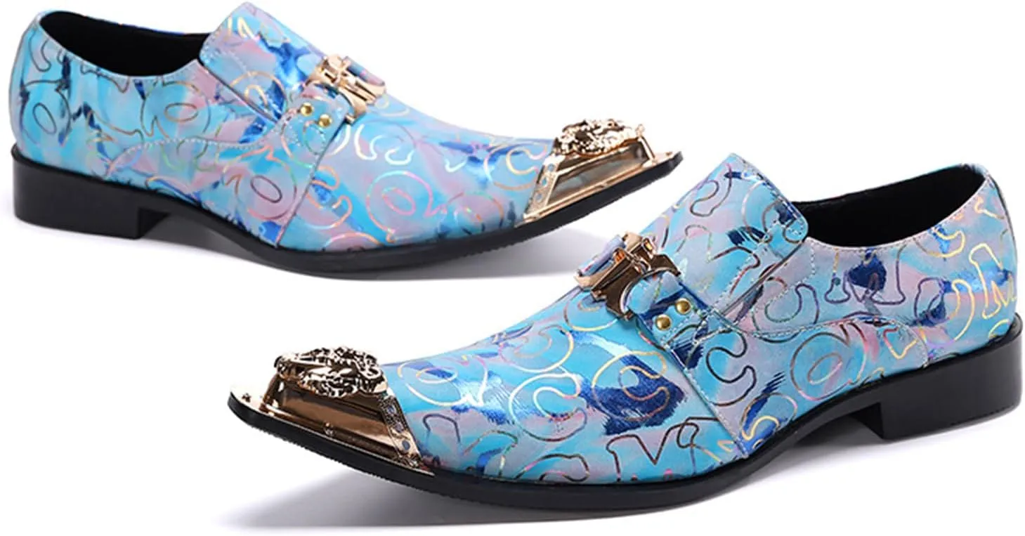Men's Leather Shoes, Casual Simple Lines Men's Business Dress Shoes, Wedding Party Banquet Nightclub Stage Host Barber Uniform Office Work Shoes