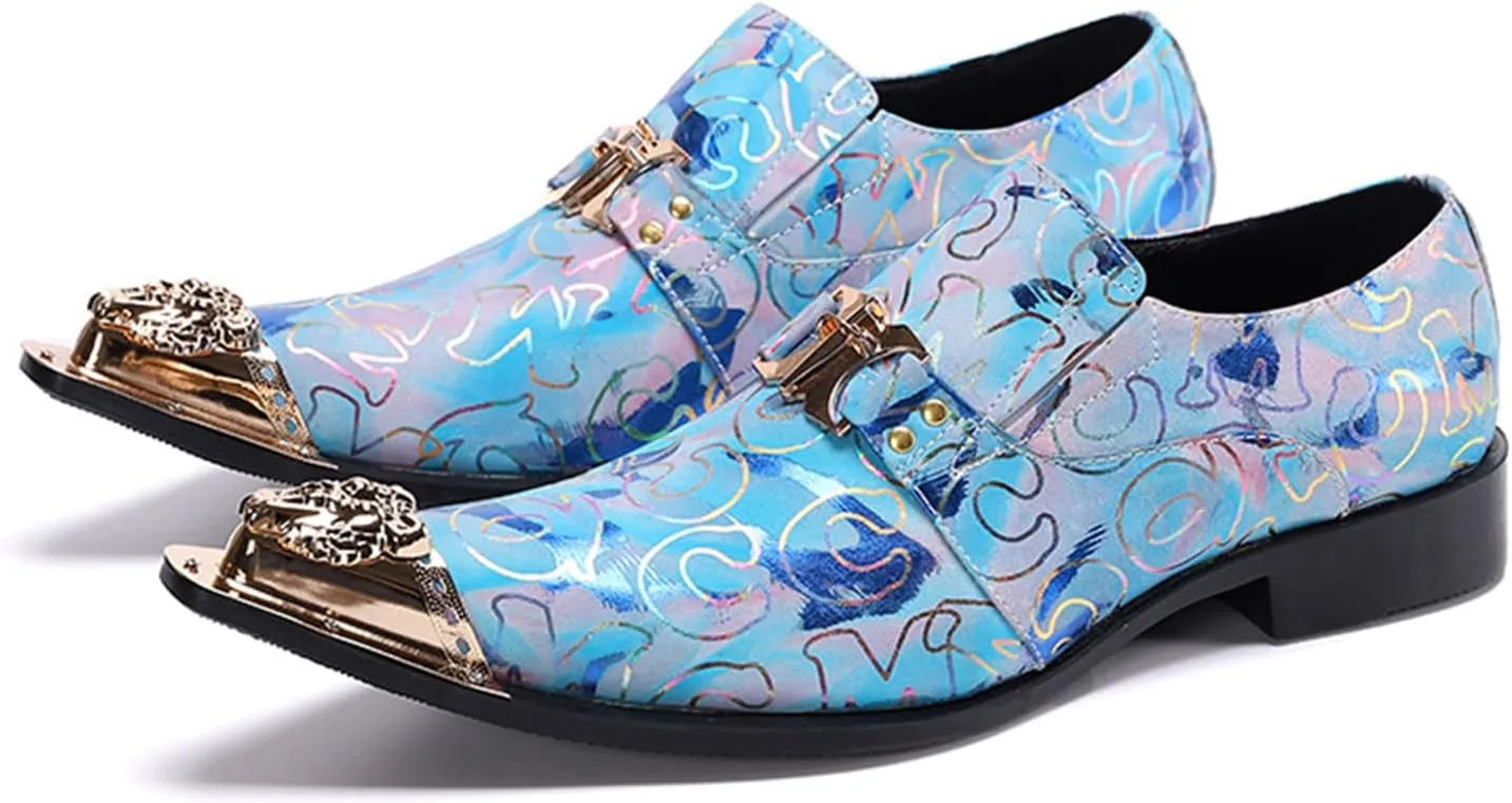Men's Leather Shoes, Casual Simple Lines Men's Business Dress Shoes, Wedding Party Banquet Nightclub Stage Host Barber Uniform Office Work Shoes