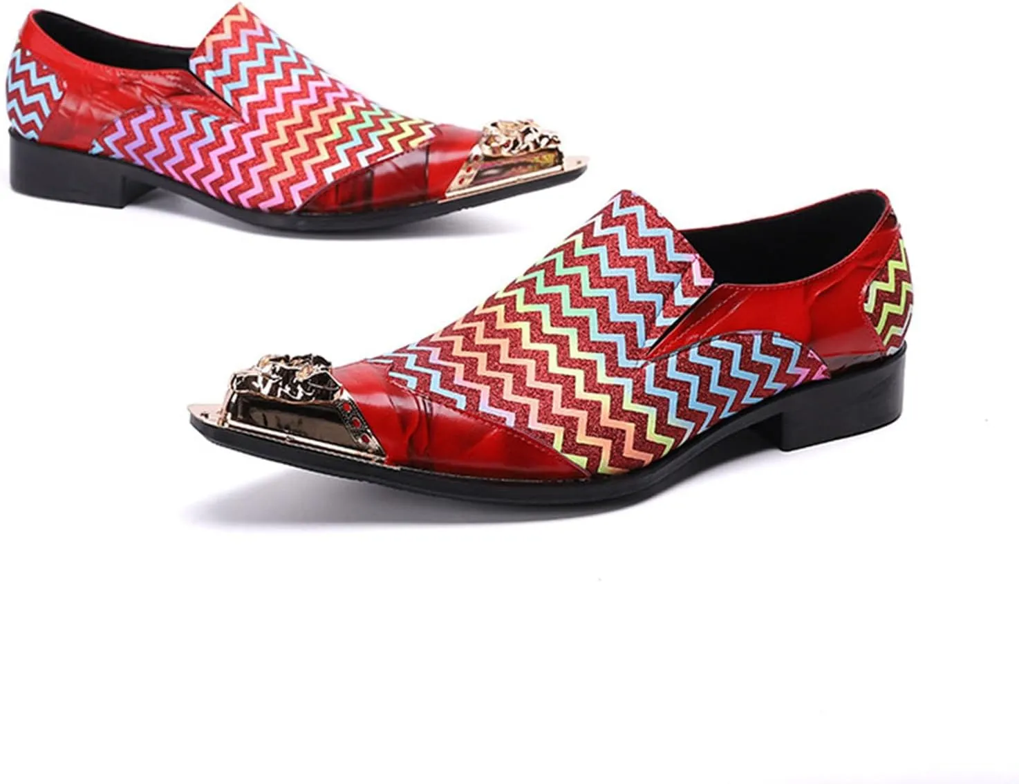 Men's Leather Shoes, Simple Striped Pointed Toe Men's Dress Shoes, Wedding Party Banquet Nightclub Stage Host Barber Uniform Office Work Shoes
