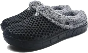 men's Lined Clog Breathable Mesh Lining Indoor Outdoor Walking Garden Clogs Winter Slippers