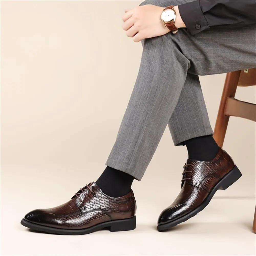 Mens Orthopedic Dress Shoes Formal Business Leather Pointed Toe Lace Up Comfortable Dress Shoes for Men